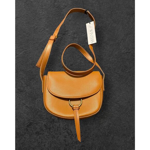 JJ Winters Ivy Versatile Crossbody Buttery Soft Genuine Leather Tan Handbag Bag - Picture 1 of 5